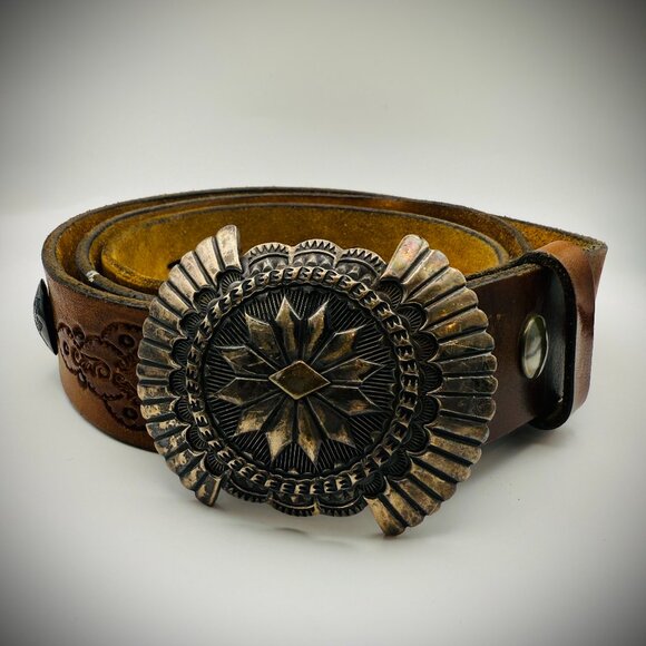 Collector Navajo Sterling Concho Belt — Oscar Alexius, 12 Conchos - Picture 1 of 9